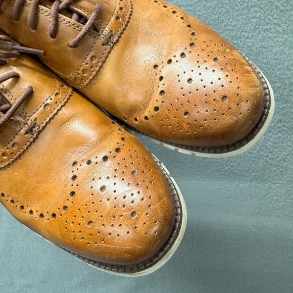 Cole Haan Oxford Zerogrand Wingtip Brown Leather Mens 10.5 M Lightweight Lace Up main image 3